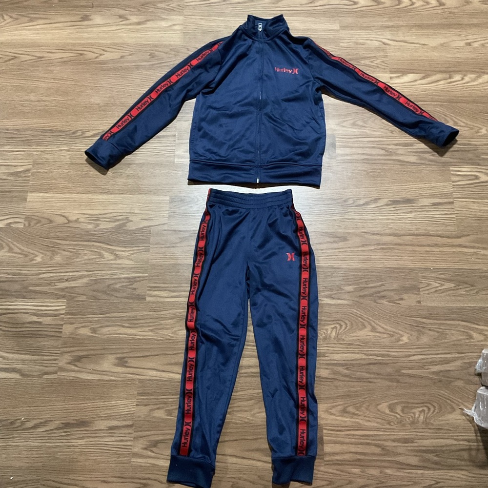 Navy and Red Track Suit